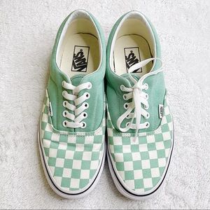 VANS teal checkered shoes